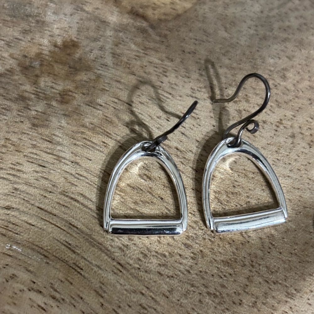Sterling Silver Dangle stirrup Earrings